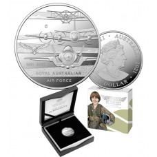 AUSTRALIA 2021 . ONE 1 DOLLAR . PROOF . CENTENARY OF ROYAL AUSTRALIAN AIR FORCE . WITH C MINTMARK